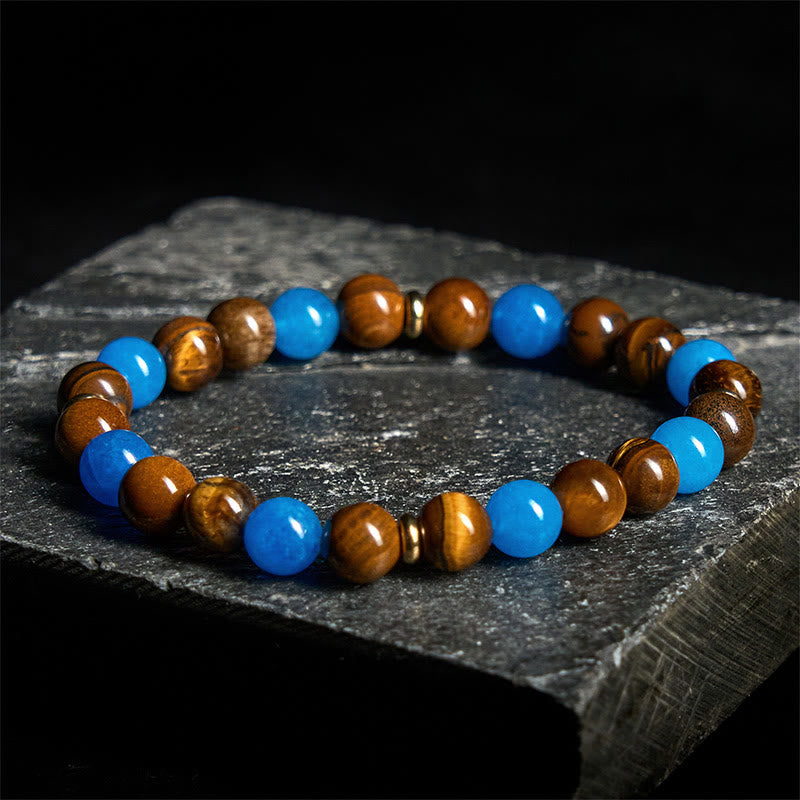 Buddha Stonesアパタイト タイガーアイ スペーサービーズ モチベーションブレスレット - image 1
