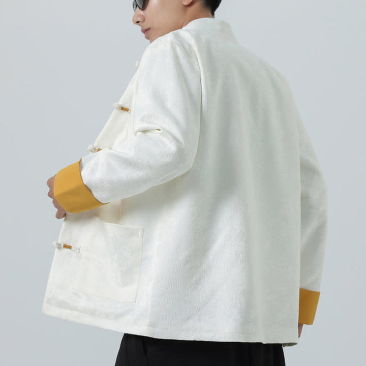 Buddha Stonesジャカード フロッグボタン 長袖 メンズ コットンジャケット タンスーツ ポケット付き - image 17