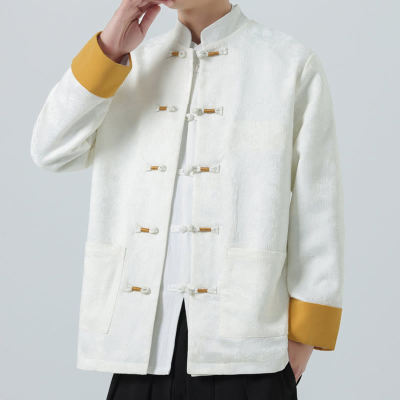 Buddha Stonesジャカード フロッグボタン 長袖 メンズ コットンジャケット タンスーツ ポケット付き - image 14