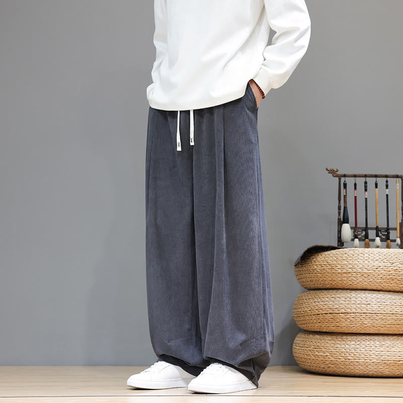 Buddha Stones無地 ピュアコットン コーデュロイ メンズ ハーレムパンツ ポケット付き - image 14