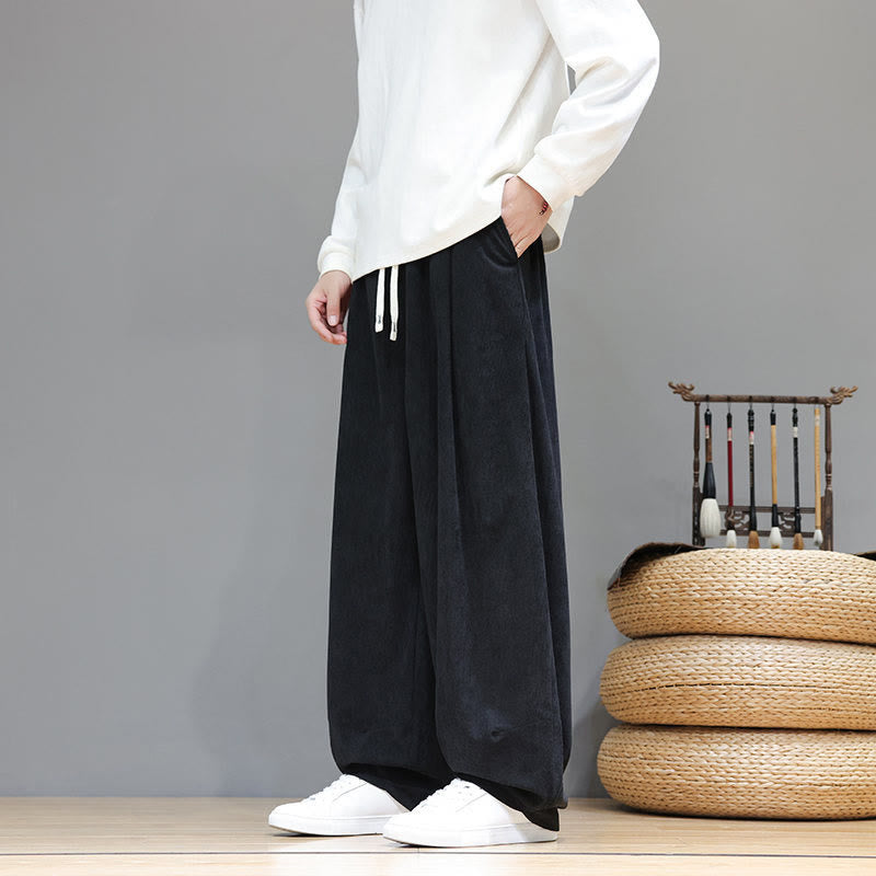 Buddha Stones無地 ピュアコットン コーデュロイ メンズ ハーレムパンツ ポケット付き - image 27