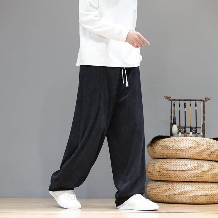 Buddha Stones無地 ピュアコットン コーデュロイ メンズ ハーレムパンツ ポケット付き - image 25