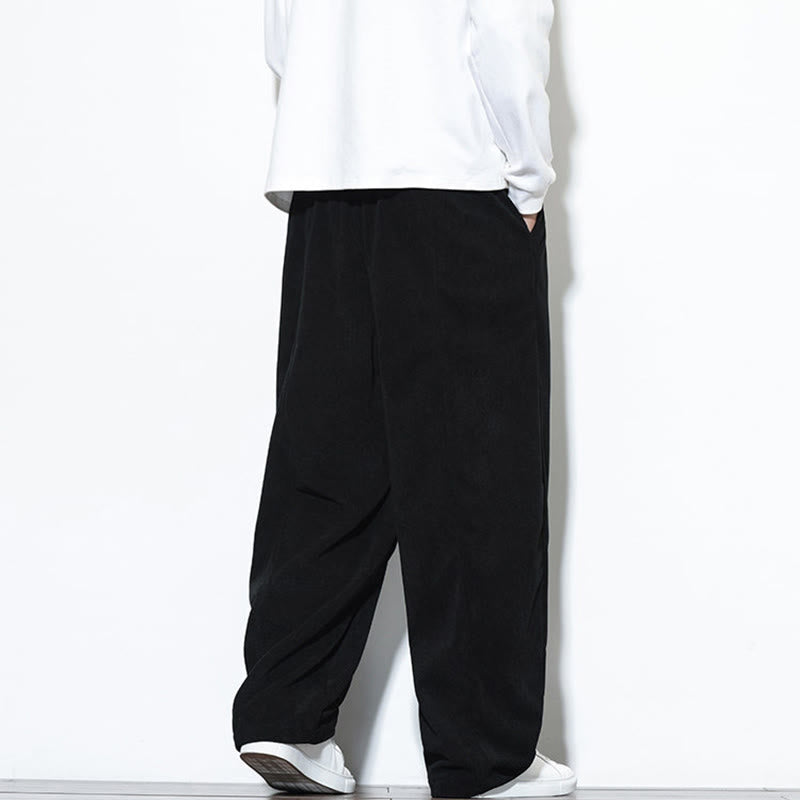Buddha Stones無地 ドローストリング ピュアコーデュロイ メンズ ハーレムパンツ ポケット付き - image 27