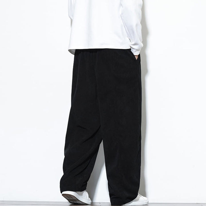 Buddha Stones無地 ドローストリング ピュアコーデュロイ メンズ ハーレムパンツ ポケット付き - image 27