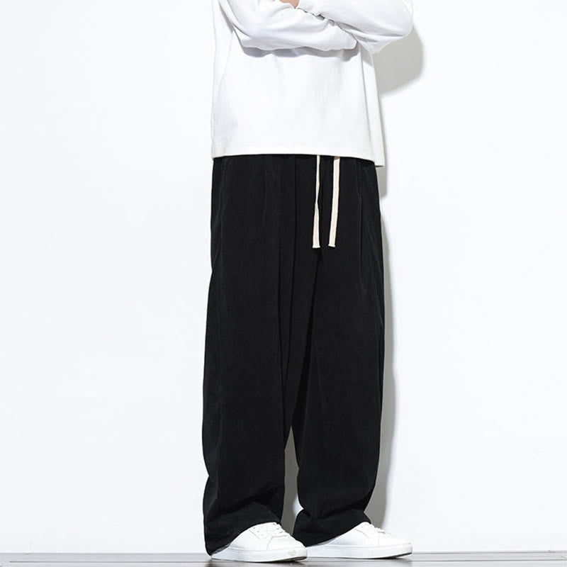 Buddha Stones無地 ドローストリング ピュアコーデュロイ メンズ ハーレムパンツ ポケット付き - image 28