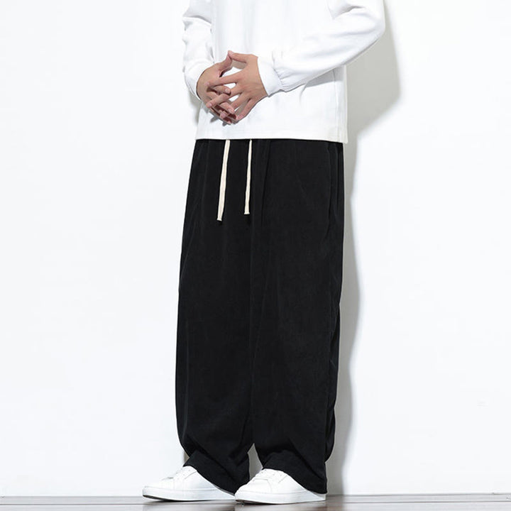 Buddha Stones無地 ドローストリング ピュアコーデュロイ メンズ ハーレムパンツ ポケット付き - image 29