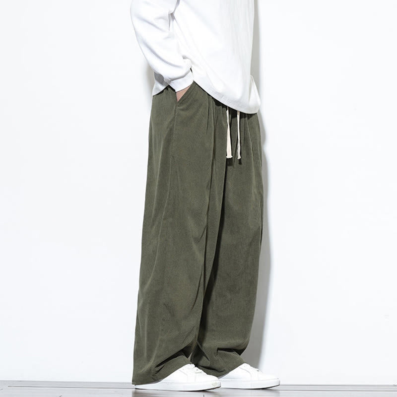 Buddha Stonesプレーンドローストリング ピュアコットンコーデュロイ メンズ ハーレムパンツ ポケット付き - image 8