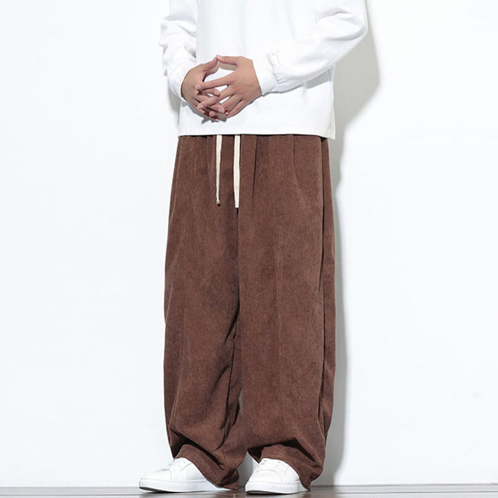 Buddha Stones無地 ドローストリング ピュアコーデュロイ メンズ ハーレムパンツ ポケット付き - image 36
