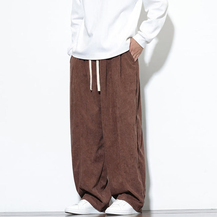Buddha Stones無地 ドローストリング ピュアコーデュロイ メンズ ハーレムパンツ ポケット付き - image 34