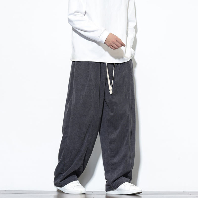 Buddha Stonesプレーンドローストリング ピュアコットンコーデュロイ メンズ ハーレムパンツ ポケット付き - image 14