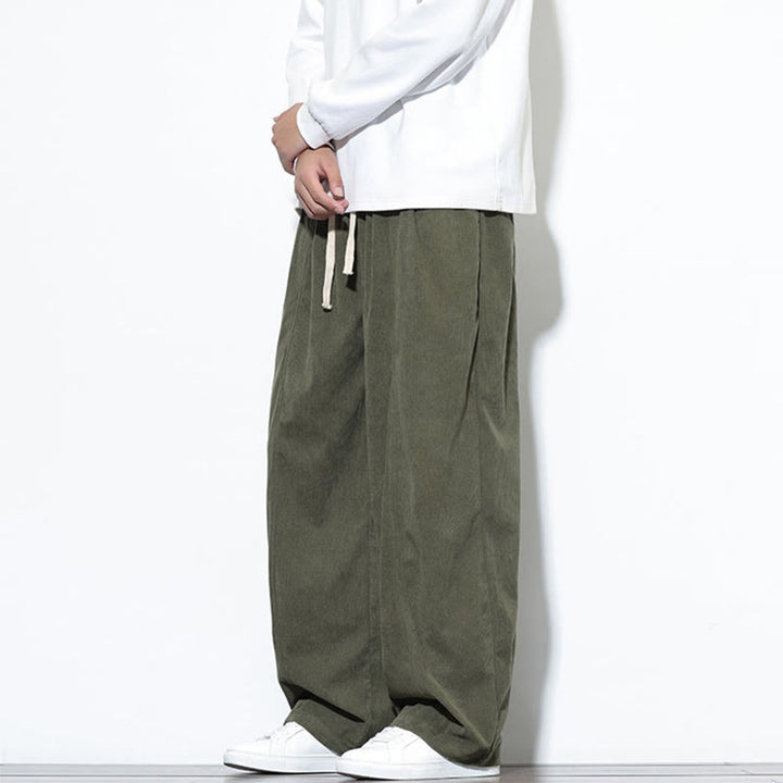 Buddha Stonesプレーンドローストリング ピュアコットンコーデュロイ メンズ ハーレムパンツ ポケット付き - image 4