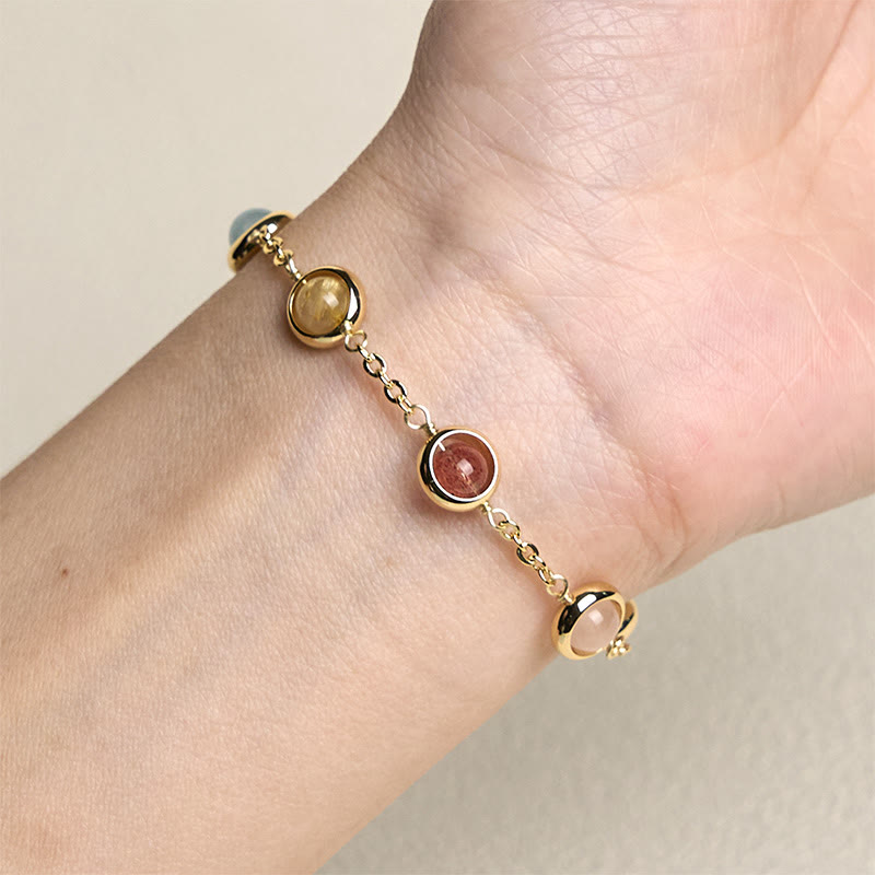 Buddha Stonesカラフルクリスタル アメジスト ストロベリークォーツ バランスブレスレット - image 15