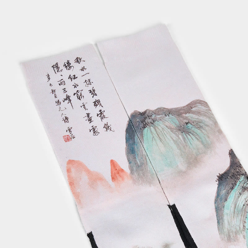Buddha Stonesカジュアル 蓮 中国風景画 マイクロクルー メンズ レディース ユニセックス ソックス - image 12