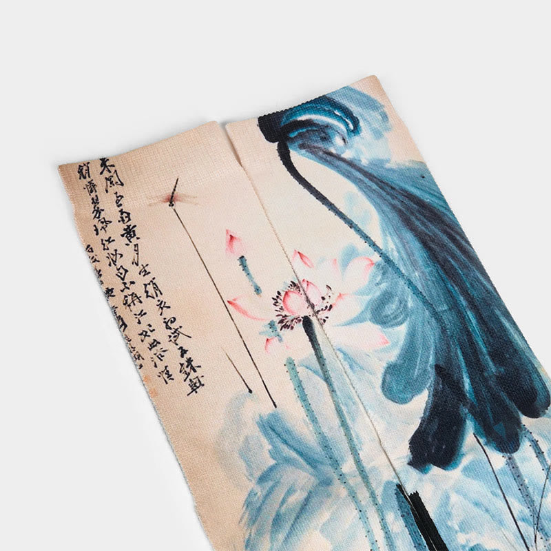 Buddha Stonesカジュアル 蓮 中国風景画 マイクロクルー メンズ レディース ユニセックス ソックス - image 2