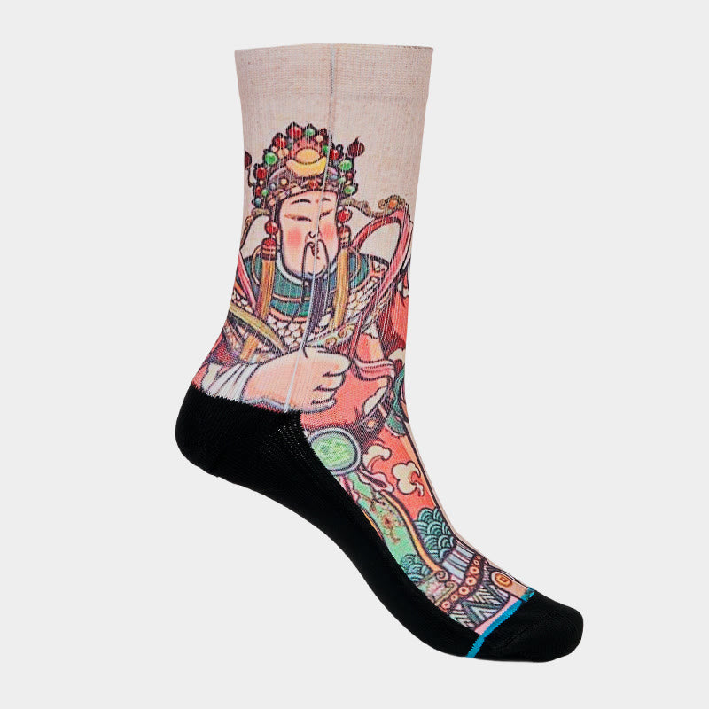 Buddha Stonesカジュアル富貴神如意柄マイクロクルーソックスメンズレディースユニセックス - image 7