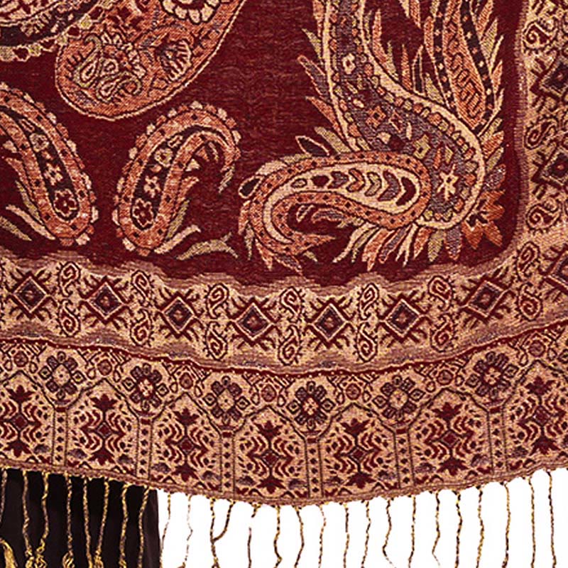 Buddha Stonesボヘミアスタイルチベットペイズリー花柄タッセルコージースカーフショール - image 11