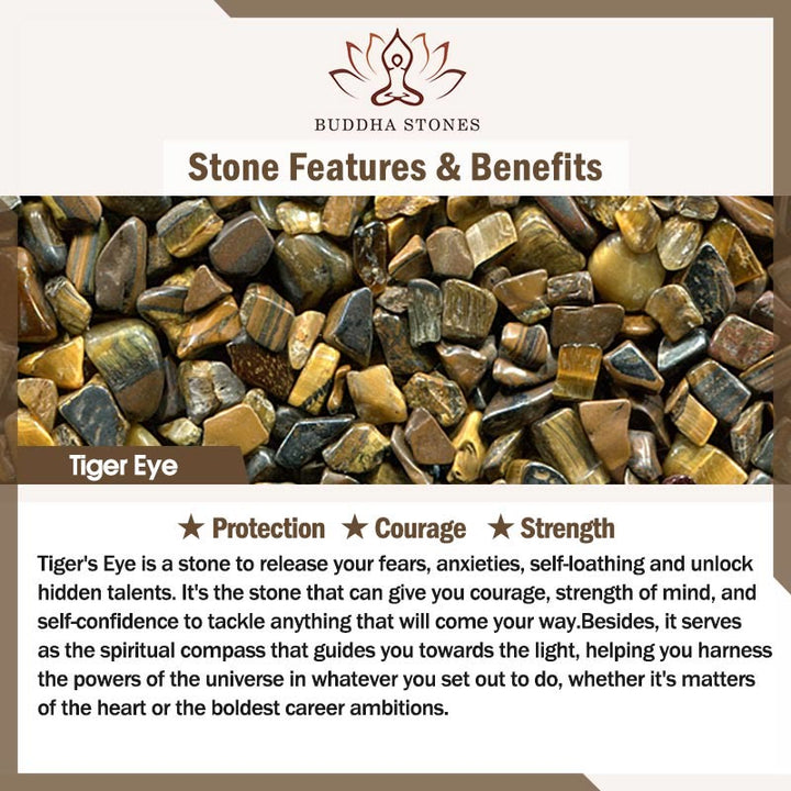 Buddha Stonesチベット黒曜石タイガーアイ銅ダブルラップ強さブレスレット - image 10