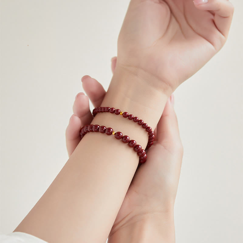 Buddha Stones999ゴールド 辰砂 シンプルデザイン 集中力ブレスレット - image 16