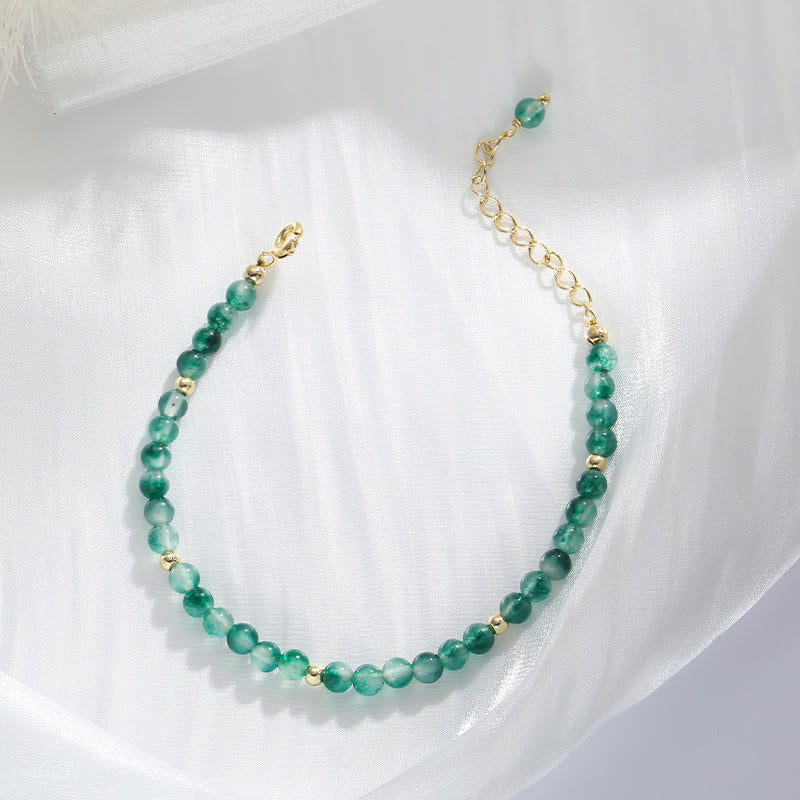 Buddha Stones14Kゴールドメッキ 天然モスアゲート ヒーリングブレスレット - image 3