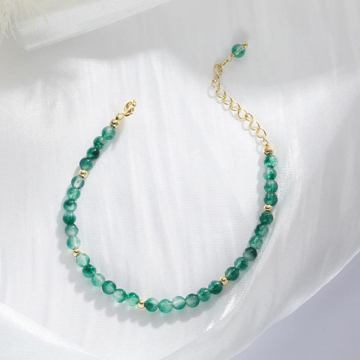 Buddha Stones14Kゴールドメッキ 天然モスアゲート ヒーリングブレスレット - image 3