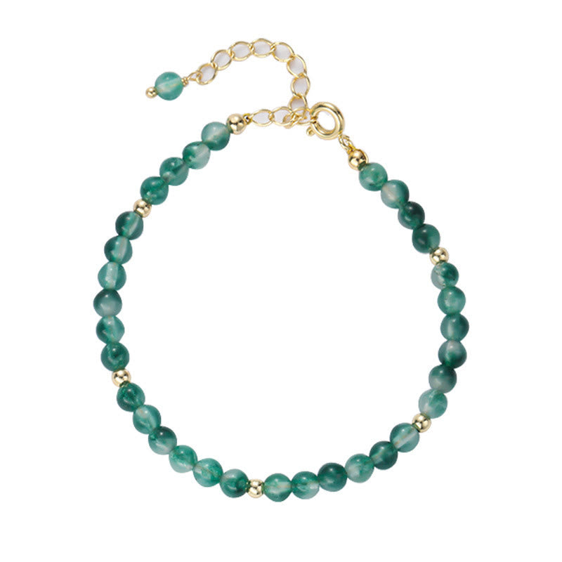 Buddha Stones14Kゴールドメッキ 天然モスアゲート ヒーリングブレスレット - image 5