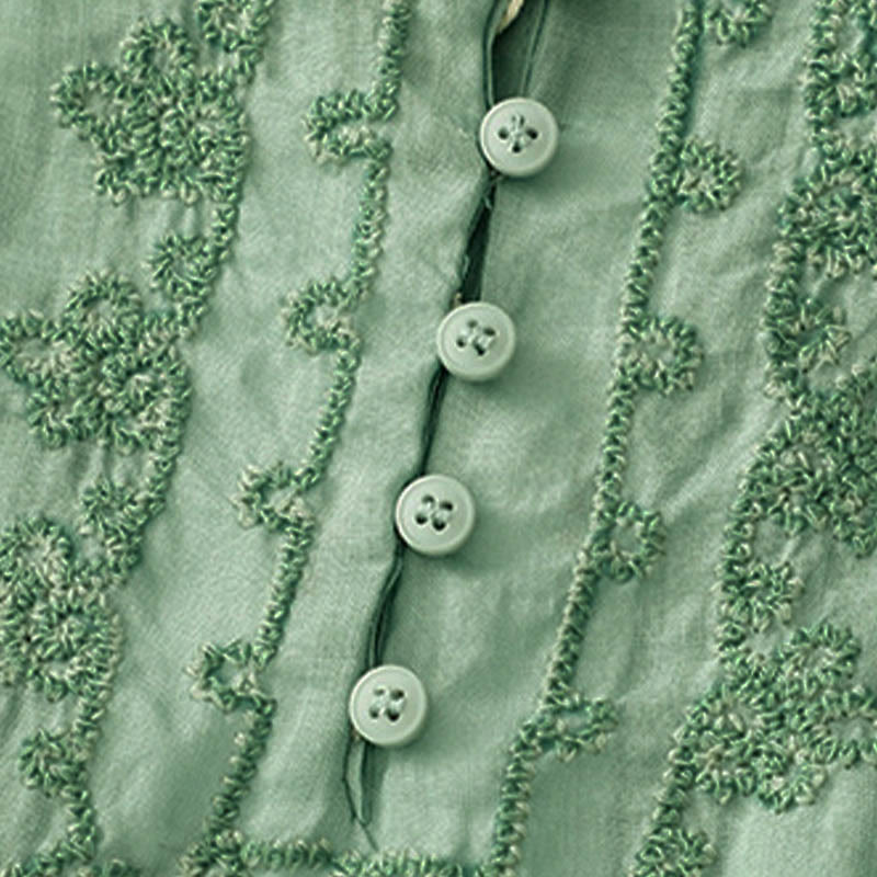 Buddha Stonesカジュアル レディース プレーン フロッグバックルデザイン ハーフスリーブシャツ - image 21