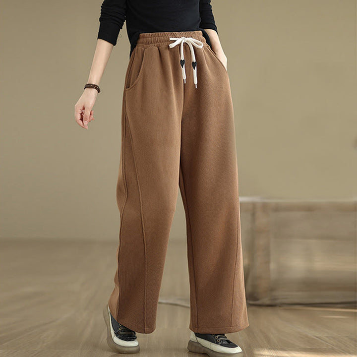 Buddha Stones無地ドローストリングレディースワイドレッグパンツ（ポケット付き） - ペルー - US8-10，UK/AU12-14，EU40-42 (2XL) - image 0