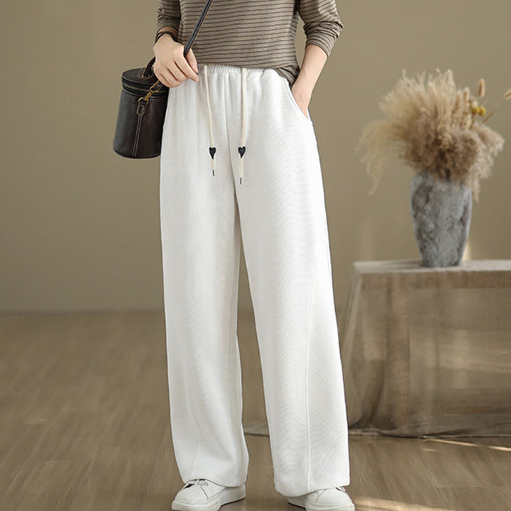 Buddha Stones無地ドローストリングレディースワイドレッグパンツ（ポケット付き） - image 19