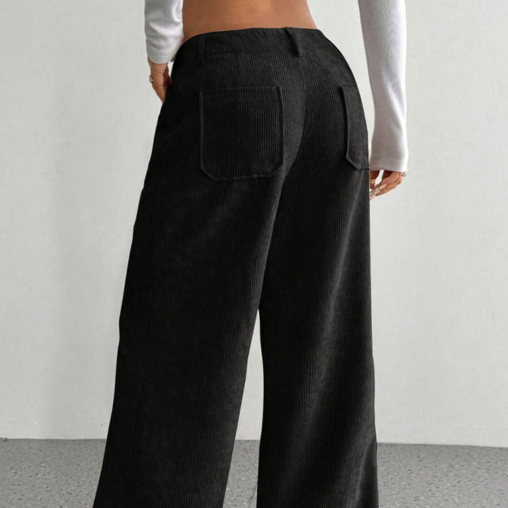 Buddha Stonesプレーンコーデュロイポリエステルレディースボタンワイドレッグパンツ（ポケット付き） - image 21