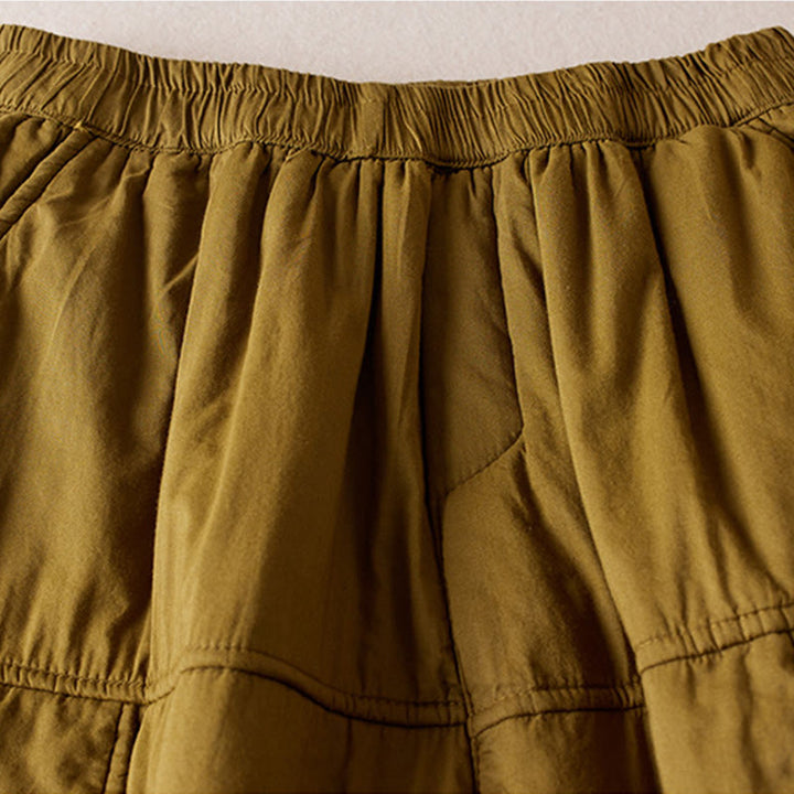 Buddha Stones無地コットンパッド入りレディースハーレムコットン厚手パンツ（ポケット付き） - image 7