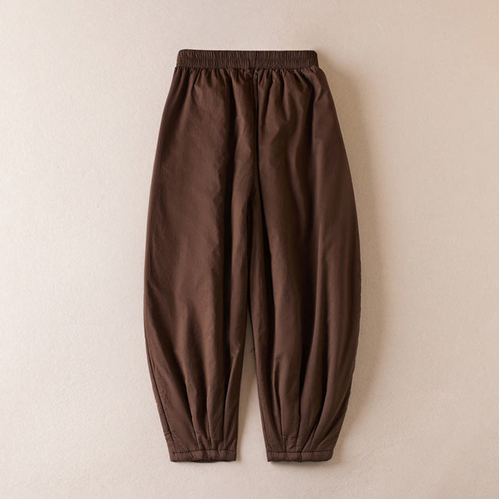 Buddha Stones無地コットンパッド入りレディースハーレムコットン厚手パンツ（ポケット付き） - image 9