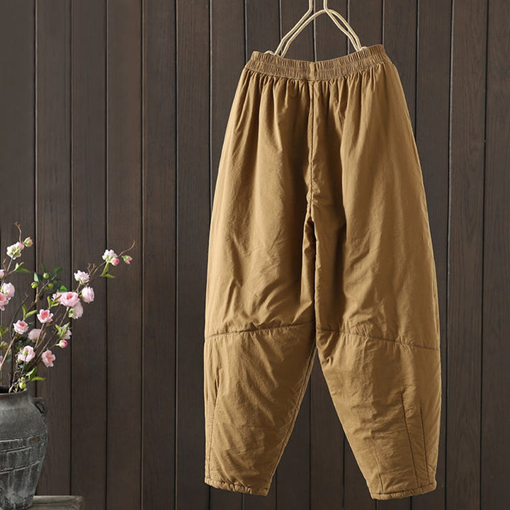 Buddha Stones無地 暖かい レディース ハーレムパンツ ポケット付き - image 1