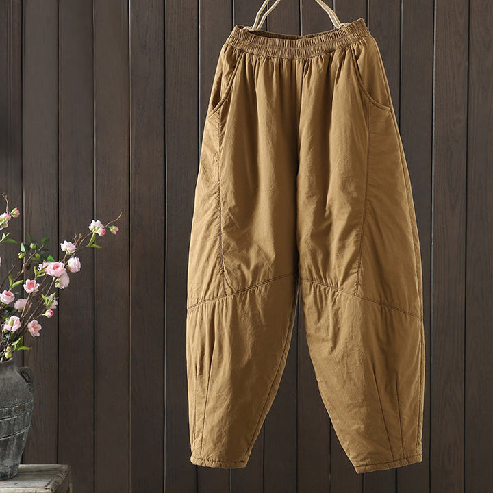 Buddha Stones無地 暖かい レディース ハーレムパンツ ポケット付き - ゴールデンロッド - US8-10，UK/AU12-14，EU40-42 (2XL) - image 0