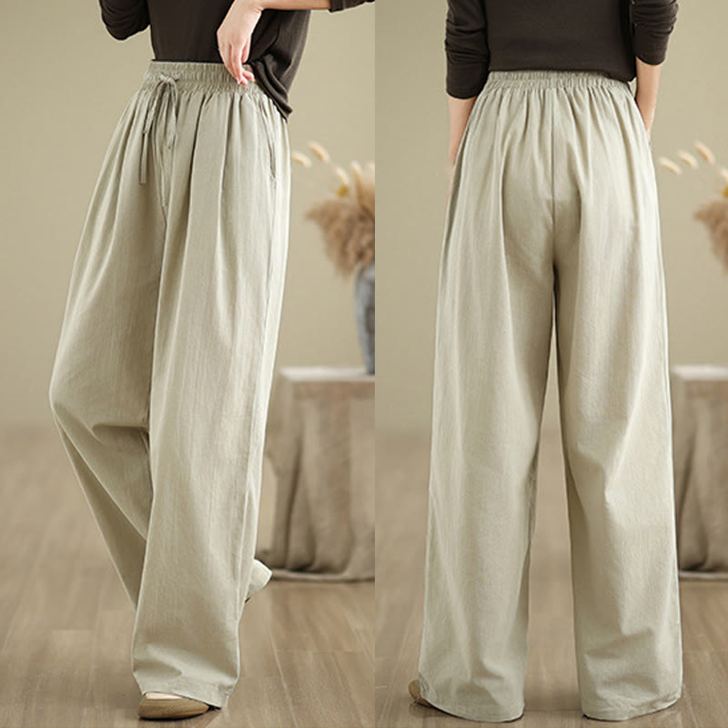 Buddha Stonesカジュアル ストレートレッグ レディース コットンパンツ ポケット付き - image 4