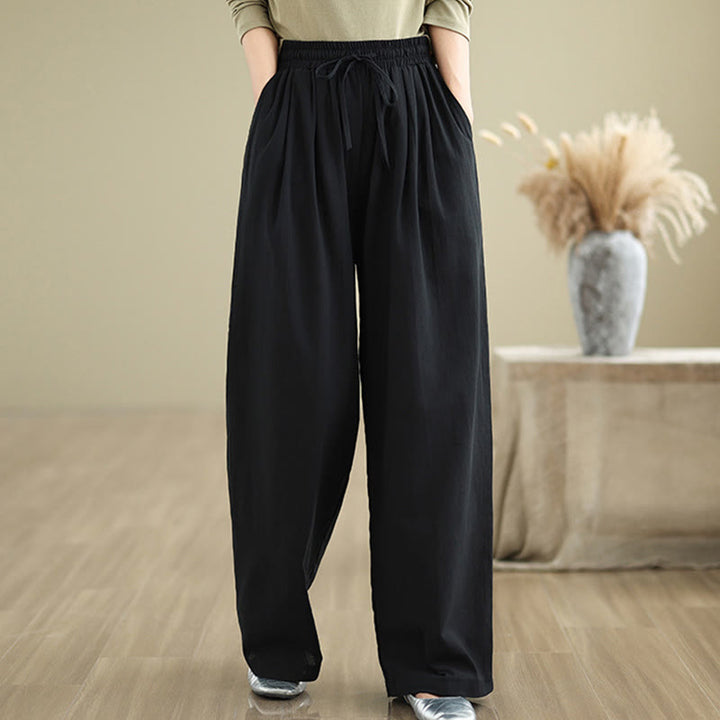 Buddha Stonesカジュアル ストレートレッグ レディース コットンパンツ ポケット付き - image 10