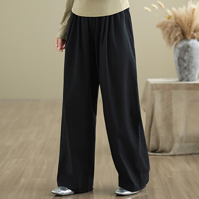 Buddha Stonesカジュアル ストレートレッグ レディース コットンパンツ ポケット付き - image 11