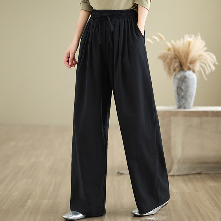 Buddha Stonesカジュアル ストレートレッグ レディース コットンパンツ ポケット付き - image 12