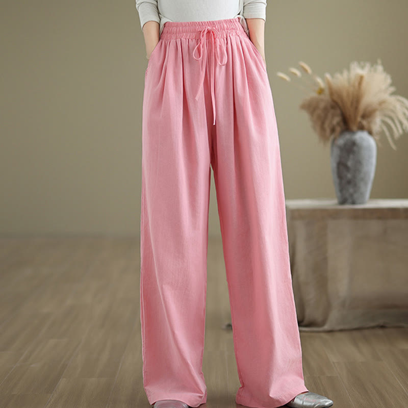 Buddha Stonesカジュアル ストレートレッグ レディース コットンパンツ ポケット付き - image 17