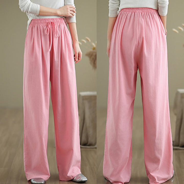 Buddha Stonesカジュアル ストレートレッグ レディース コットンパンツ ポケット付き - image 18