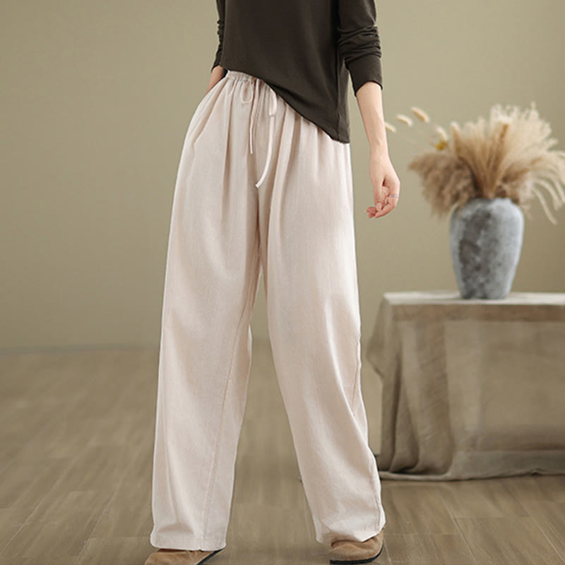 Buddha Stonesカジュアル ストレートレッグ レディース コットンパンツ ポケット付き - image 20