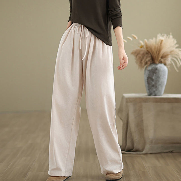 Buddha Stonesカジュアル ストレートレッグ レディース コットンパンツ ポケット付き - image 20