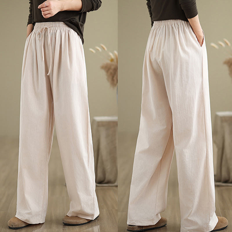Buddha Stonesカジュアル ストレートレッグ レディース コットンパンツ ポケット付き - image 23