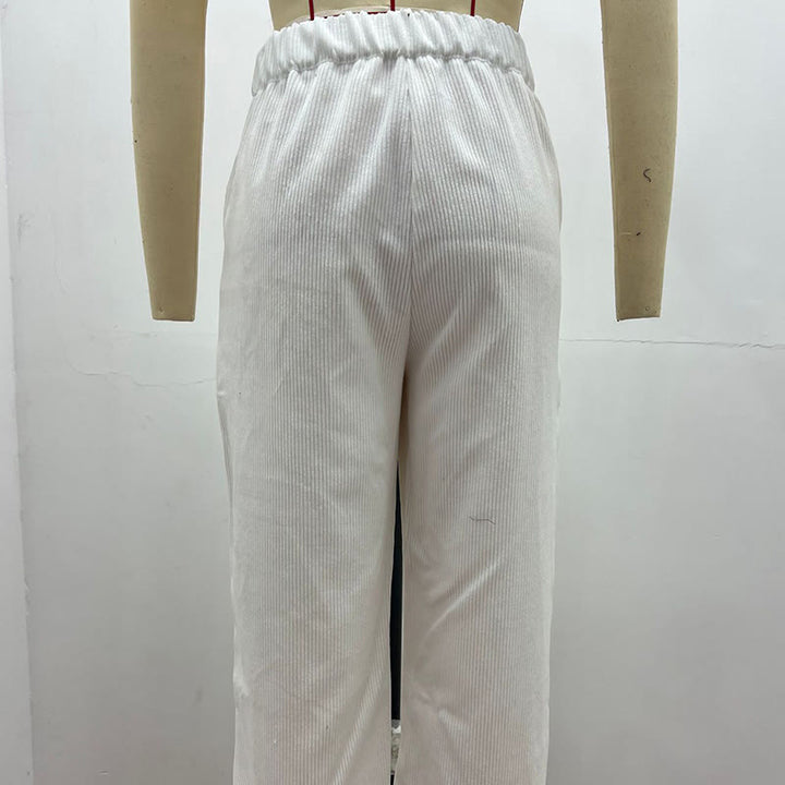 Buddha Stonesカジュアルコーデュロイストレートレッグレディースコットンパンツ（ポケット付き） - image 9