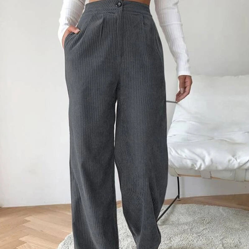 Buddha Stonesカジュアルコーデュロイストレートレッグレディースコットンパンツ（ポケット付き） - グレー - US14、 UK/AU18、 EU46 (2XL) - image 22