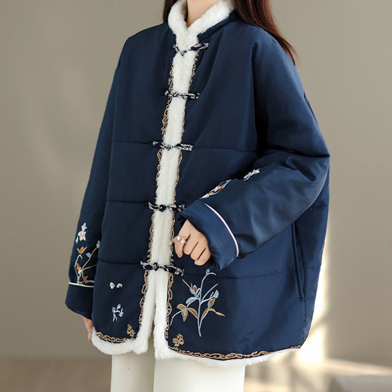 Buddha Stonesレディース 長袖 厚手 コットン 中綿 ジャケット ポケット付き - image 3
