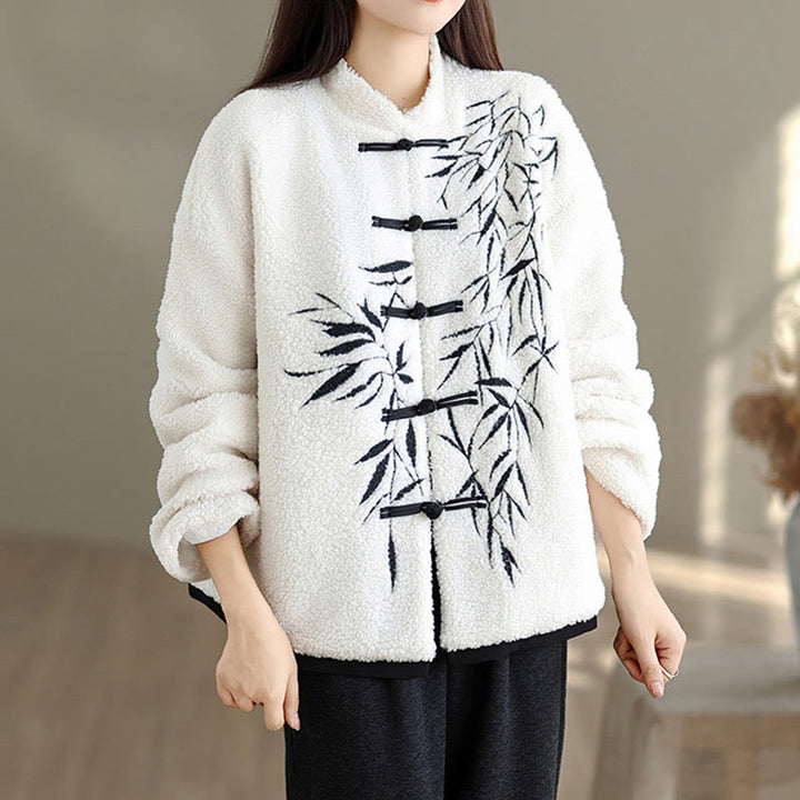 Buddha Stonesレディース 刺繍入り 長袖 厚手 コットン ジャケット ポケット付き - image 2