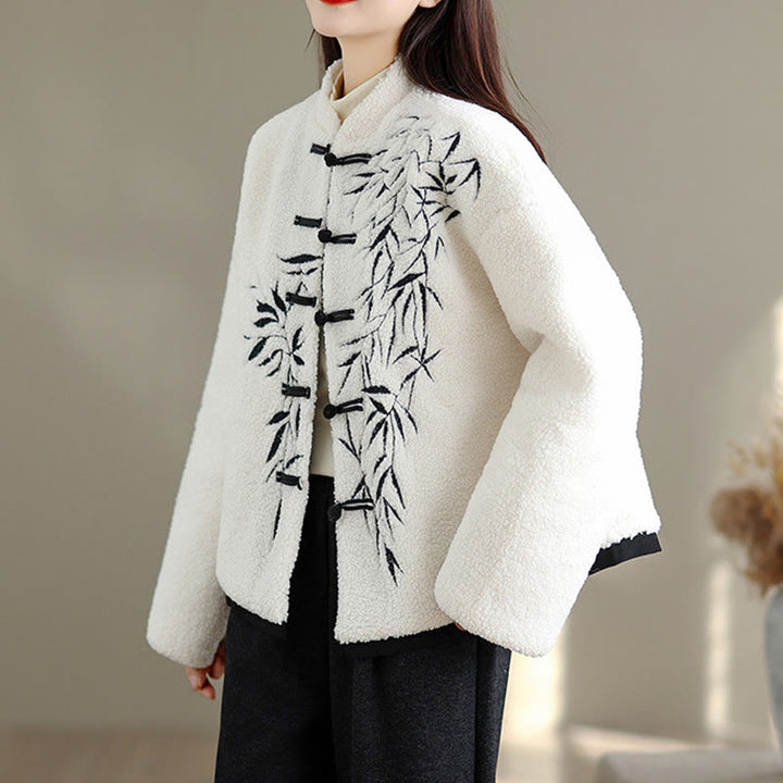 Buddha Stonesレディース 刺繍入り 長袖 厚手 コットン ジャケット ポケット付き - image 6