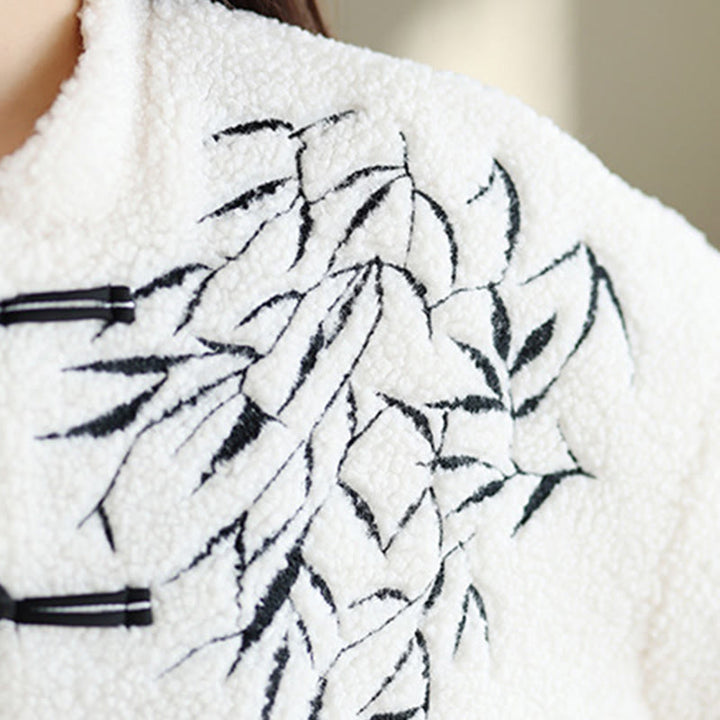 Buddha Stonesレディース 刺繍入り 長袖 厚手 コットン ジャケット ポケット付き - image 8