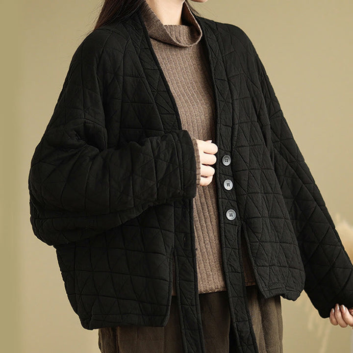 Buddha Stonesレディース ボタン付き 長袖 厚手 コットン ジャケット ポケット付き - image 15