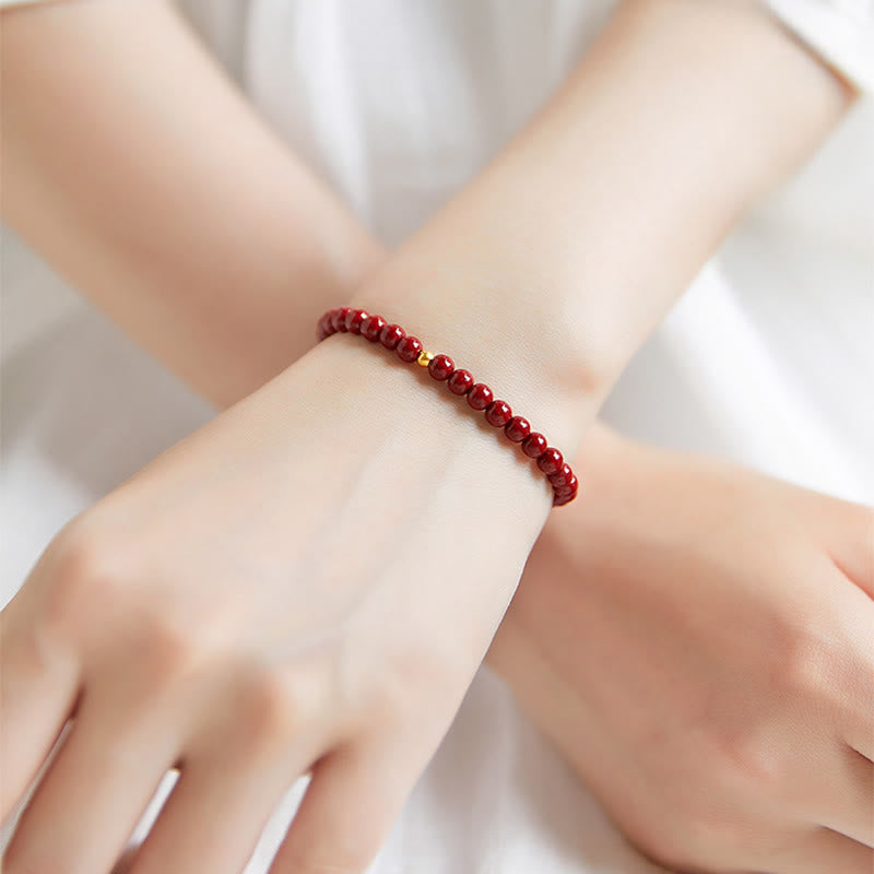 Buddha Stones925スターリングシルバー 辰砂ビーズ良縁祈願ブレスレット - image 2